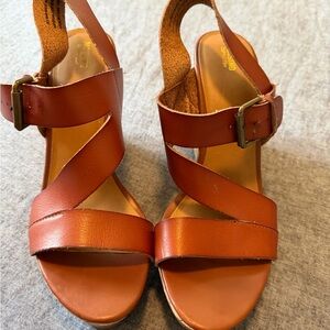 Mossimo Supply Co. Tan Strappy Leather Sandals